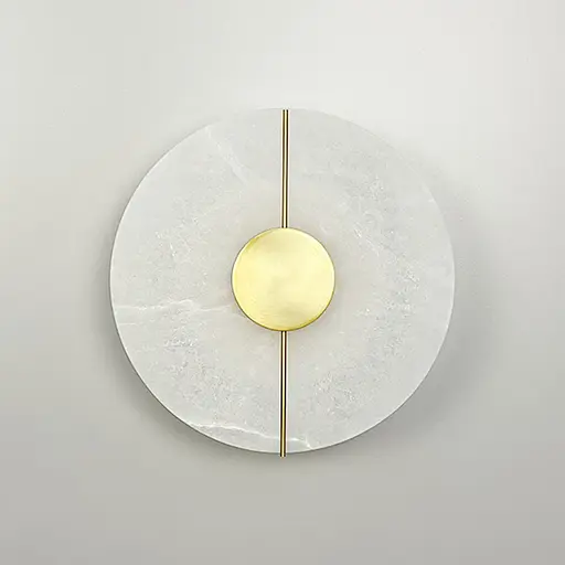 Неймовірне бра з білим мармуром у латунному каркасі Line F W 37G/1 S - фото 11