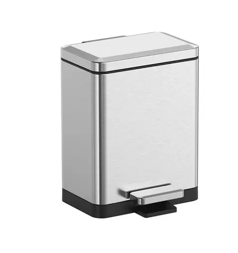Відро для сміття Koer TC-010315-02 з плавним закриттям прямокутне 15 л нержавійка (KR5603)  - фото 2