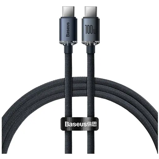 Кабель Baseus Crystal Shine Series Fast Charging Data Cable Type-C to Type-C 100W 1.2m Black (CAJY000601)