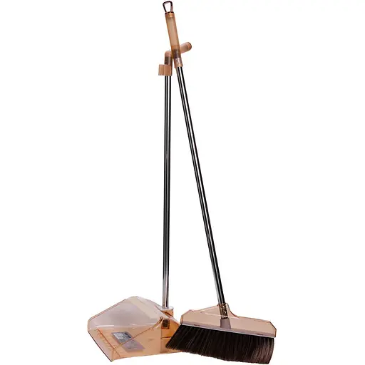 Комплект для прибирання Household Cleaning Products віник з совком 105 см коричневий HP-35015-8G - фото 1