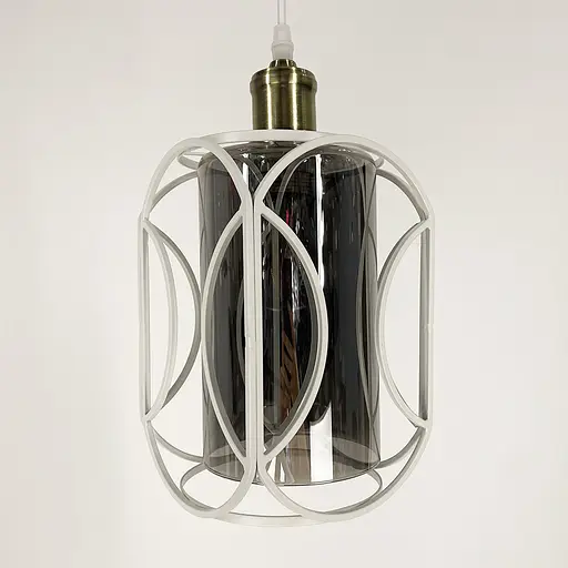 Стильний білий підвіс з серії Лофт із графітовим плафоном Line.F 12055/1 WT+GR - фото 4