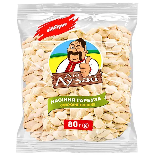 Насіння гарбуза Дід Лузай смажене солоне 80 г