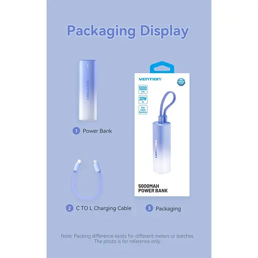 Павербанк Vention Blue 5 000 mAh / 20 Вт (FHWL0) - фото 8