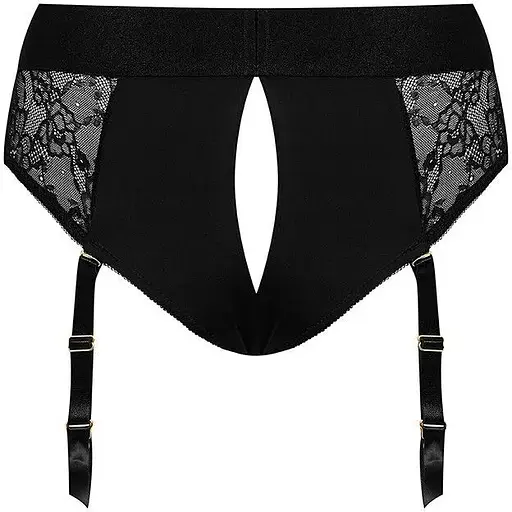 Мереживні трусики для страпона з підв’язками для панчіх Strap-On-Me DIVA HARNESS - L - фото 4