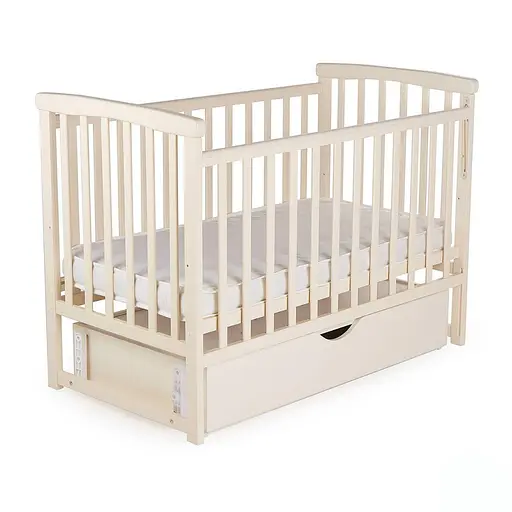 Кроватка Бук Мечта DS-202 с ящиком и маятниковым механизмом ванильный