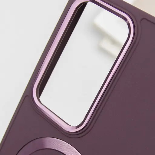 TPU чехол Epik Bonbon Metal Style with MagSafe для Samsung Galaxy S24 Ultra Бордовый / Plum - фото 6
