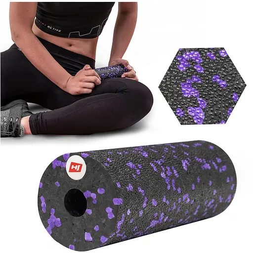Мини массажный ролик (валик, роллер) Hop-Sport EPP 15см HS-P015YG черно-фиолетовый - фото 8
