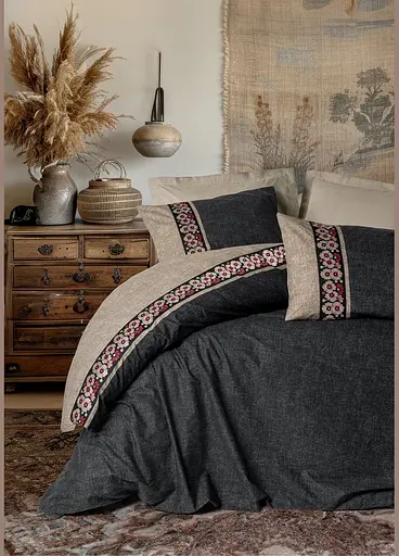 Комплект постельного белья евро 200х220 см Yamka - Beige ранфорс TC303375931