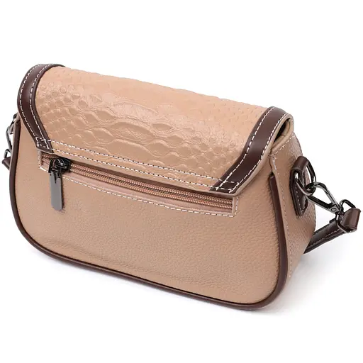 Сумка для женщин Vintage с фактурным клапаном из натуральной кожи 22х14х6.5 см sum0028999 - фото 2