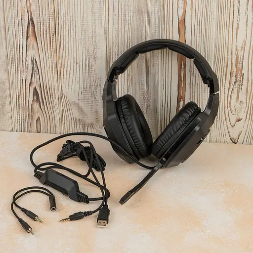 Наушники Onikuma для ПК игровая гарнитура K10 Gaming с подсветкой черная - фото 4