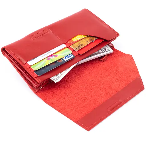 Женский кожаный кошелек-клатч Grande Pelle 20х10х2.5 см acs0015920 - фото 4