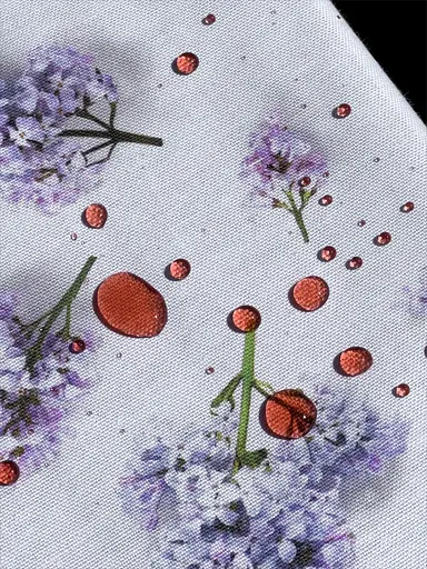 Водовідштовхувальна Скатертина з 3D принтом Бузок 140х100 см (+ 2 серветки 30х40) Бузковий - фото 9