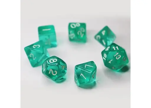 Набір кубиків Transparent 7 Dice Set - Aqua , 7 шт. (g7dtran07) - фото 2