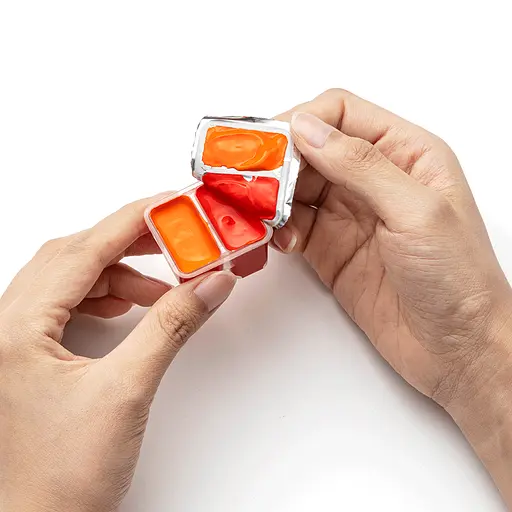 Набор гуашевых красок Twin Cup 36х12мл (в комплекте 3 кисти) фиолетовый пластиковый пенал HIMI - фото 4