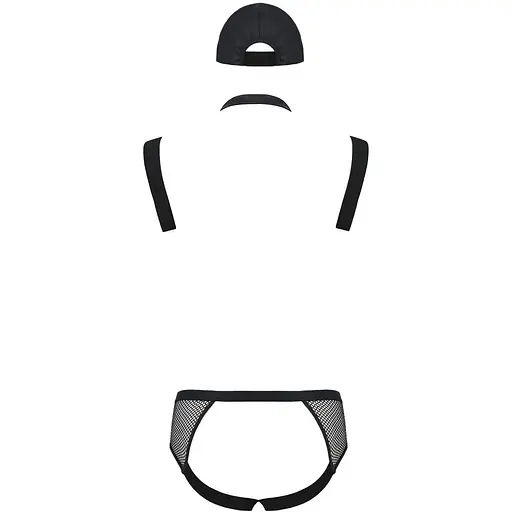 Комплект эротического мужского белья Passion 038 Set John L/XL Black, боди, кепка - фото 4