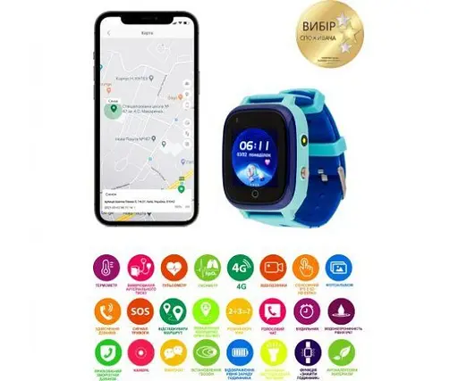 Детские часы-телефон Amigo GO005 Thermometer 4G WI-FI голубые - фото 10