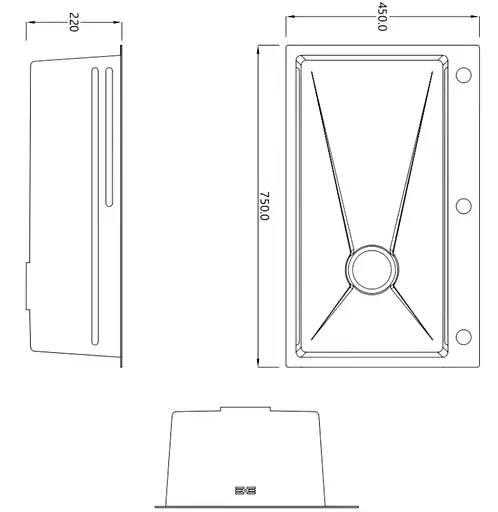 Кухонная мойка встроенная Lidz Handmade H7545 Decor Honeycomb 3,0/1,0 мм LDH7545DEC48372 - фото 5