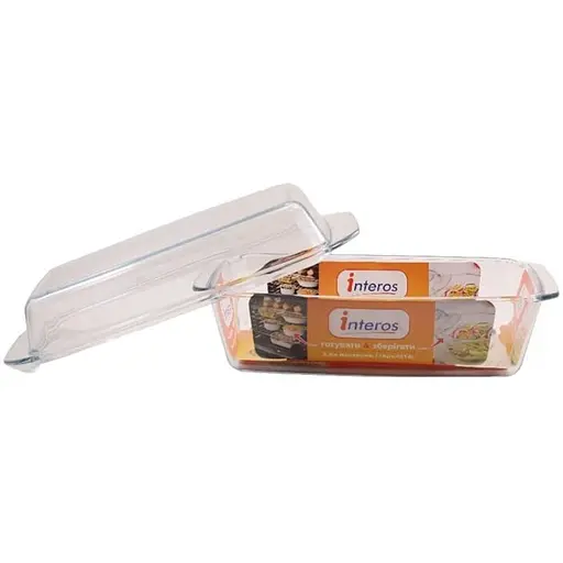 Кастрюля стеклянная Interos из жаропрочного стекла прямоугольная 3 л (8102) - фото 3