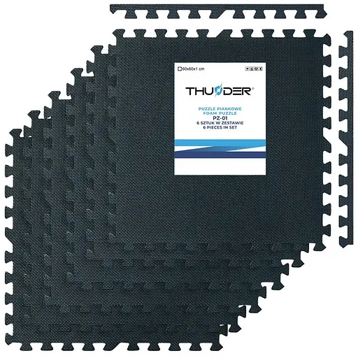 Килимок-пазл THUNDER PZ-01 60 х 60 чорний (PZ-01) - фото 1
