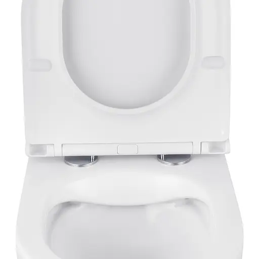 Унитаз подвесной Kroner Harz WHI493736 RIMLESS безободковый с сиденьем Slim Duroplast / Soft-close / Quick relase (KH493736WHIR), Белый - фото 5