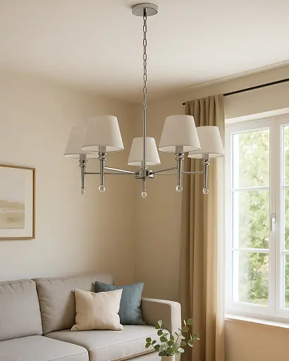 Люстра Edlin PL321168-5 Natano E14 5x12W IP20 хром - фото 2