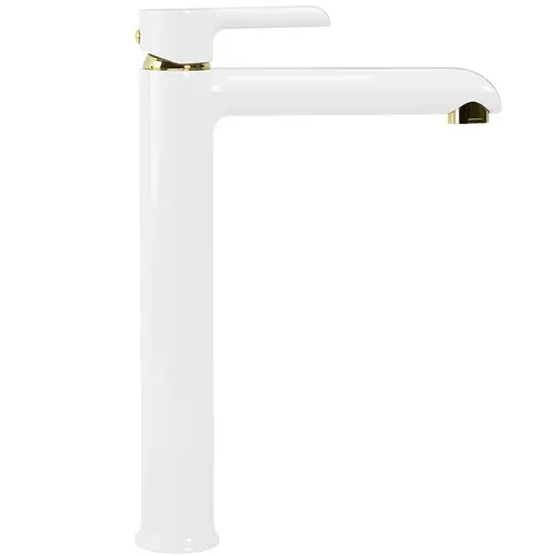 Смеситель для умывальника Rea Melia white gold высокий REA-B2709 Белый - фото 2