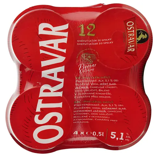 Пиво Ostravar 12 світле 5.1% 4 шт. х 0.5 л з/б - фото 4
