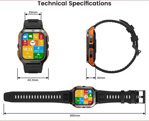 Чоловічий смарт годинник для військових водонепроникний Smart Watch Kospet, чоловічий розумний годинник зі дзвінком смарт - фото 3