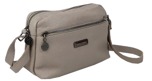 Женская кожаная сумка Borsacomoda на плечо песочная sum0028715 - фото 4