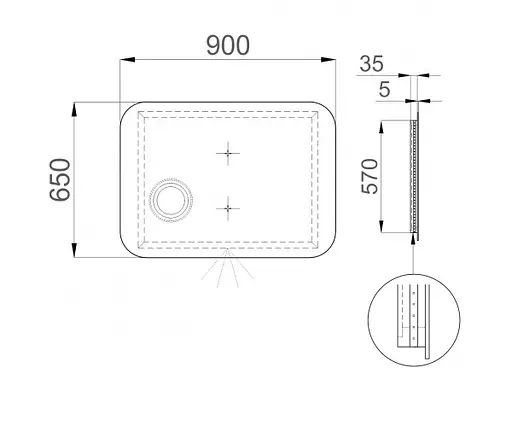 Дзеркало Sanwerk Ультра "Око" 90x65 (ZU0000161) - фото 3