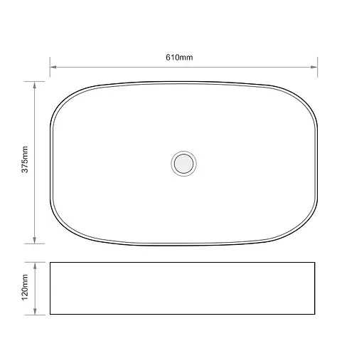 Умивальник накладний Mixxus Premium Bevel-0105 610x375x120 мм MP6524, Білий - фото 2