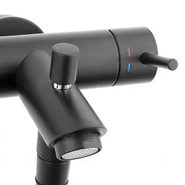 Смеситель для ванны Paffoni Light с регулируемым душевым гарнитуром black matt LIG023NO, Черный матовый - фото 6