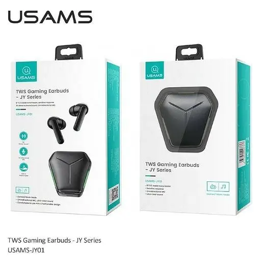 Навушники Bluetooth Usams TWS Gaming Earbuds JY Series | BT5.0 | black - фото 4
