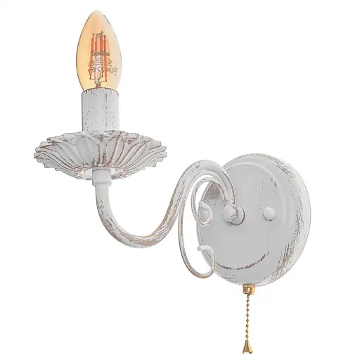 Бра Brille BKL-666W/1 настінне накладне класичне E14 WH+G