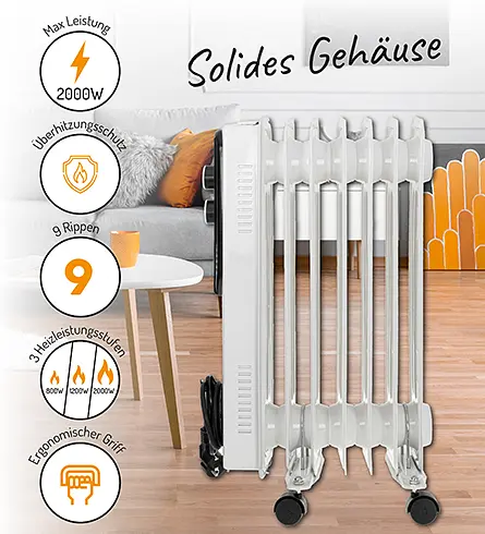 Масляный радиатор Adler AD 7816 (9 ребер) - фото 9