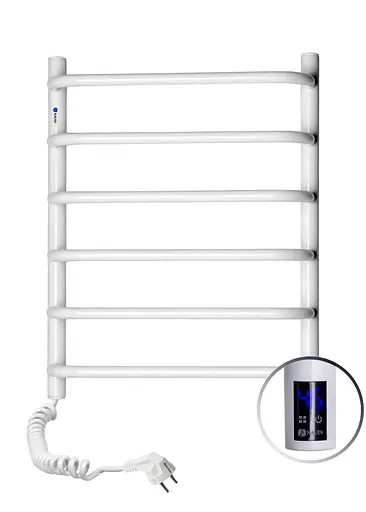Электрический полотенцесушитель Navin Симфония 480x600 Sensor левый с таймером 12-009133-4860, Белый, Левое, Электронный - фото 1