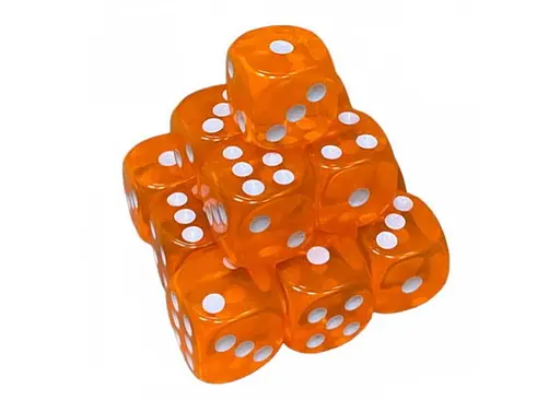 Настольная игра Games 7 Days Кубик D6 прозрачный с точками (оранжевый) , 1 шт. (g7dtransd6dotsorange)
