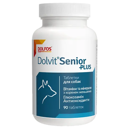 Вітамінно-мінеральна добавка Dolfos Dolvit Senior Plus для літніх собак 90 таблеток (5897-90)