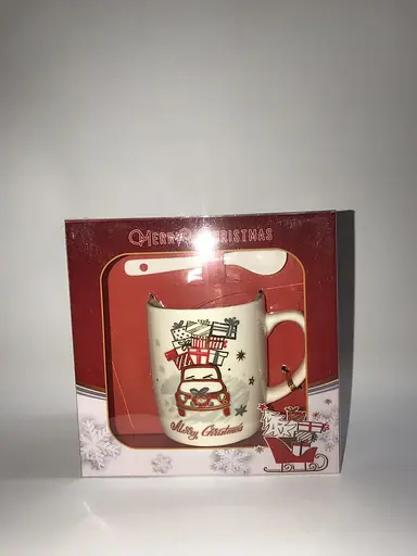 Кружка новогодняя с ложечкой чашка в коробке Gee! - фото 4