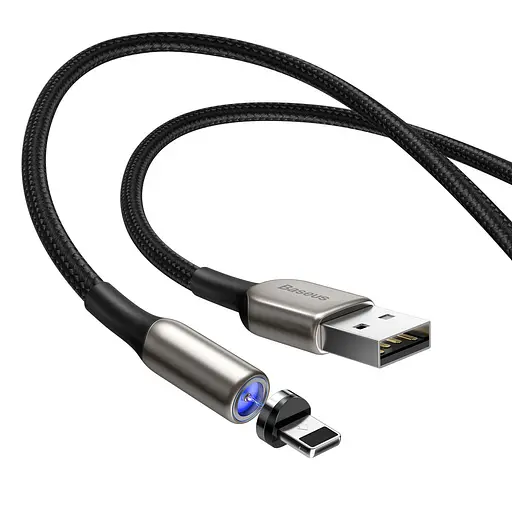 Кабель з оздоблюваним конектором Lightning Baseus Zinc Magnetic Cable USB For iP 2 A 1m - фото 2