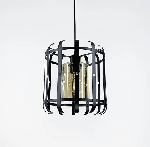 Підвісний світильник у стилі лофт з плафоном графіт або янтар Line.F Колір плафона Янтарний - фото 7