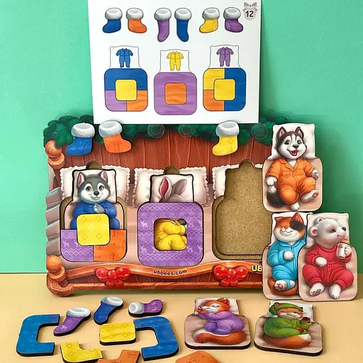 Деревянный сортер "Животные в кроватке" Ubumblebees PSD302 (ПСД302) - фото 5