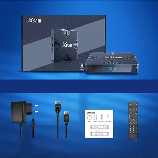 Смарт ТВ приставка X98H WIFI6 4/32 Гб Smart TV Box Android 12 - фото 8