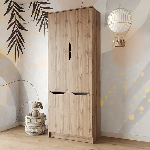 Шкаф распашной MebelStar 4Д Лилу 80x40x210 см Дуб тахо (MBS-1416)