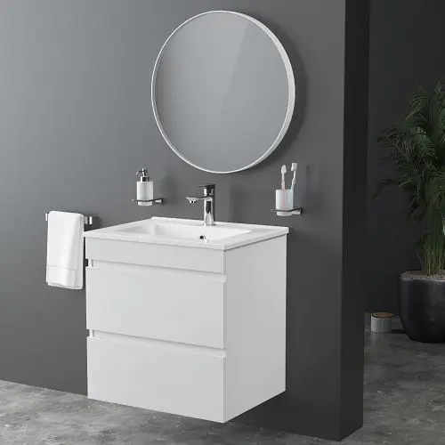 Тумба підвісна Imprese Vaclav з умивальником 60 см Білий u08506403FH Білий - фото 3