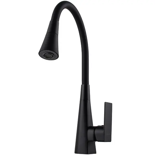 Смеситель для кухни Globus Lux NIAGARA GLN-0203SM-BB одноручный черный матовый с поворотным изливом 360° для установки на одно отверстие - фото 4