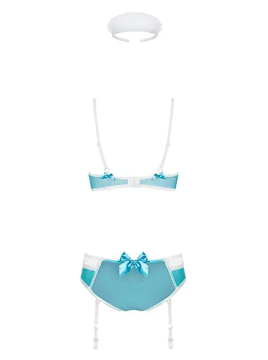 Костюм медсестри Obsessive 834-CST-6 L/XL блакитний - фото 6