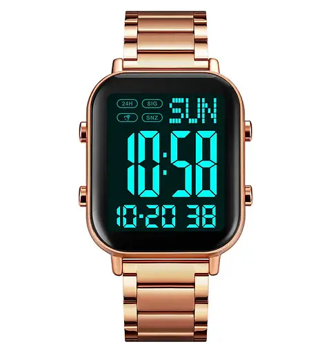 Чоловічий наручний годинник Skmei 2259 (Рожеве золото з чорним) - фото 3