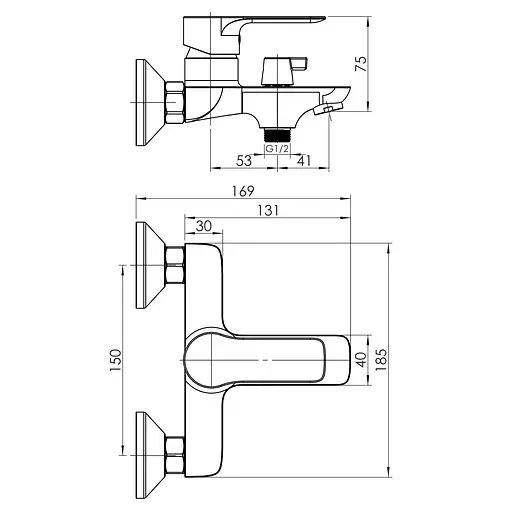 Смеситель для ванны RJ Prize хром RJFA069-03CH Хром - фото 2