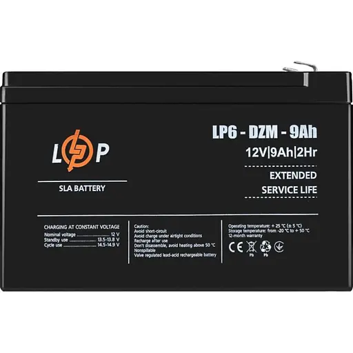Аккумулятор LogicPower AGM 6-DZM 12V/9Ah/108Wh (12654) [109291] - фото 4